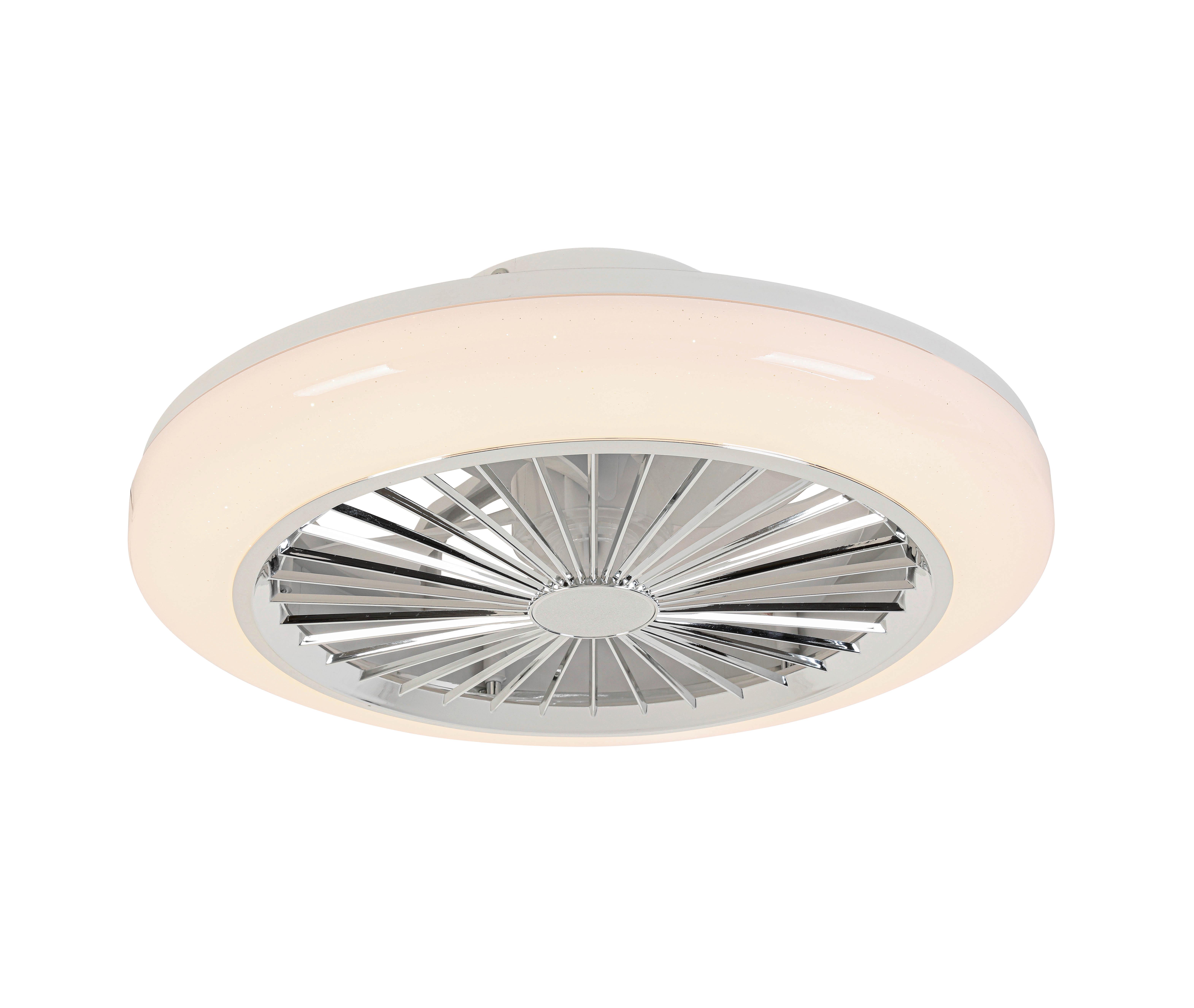 STROPNÝ VENTILÁTOR TUIO - biela/chrómová, Modern, plast (45/16cm) - Mömax