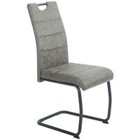 Stuhl Sabrina Microfaser Grau, B: 44 cm - Anthrazit, KONVENTIONELL, Textil/Metall (44/98/60cm)