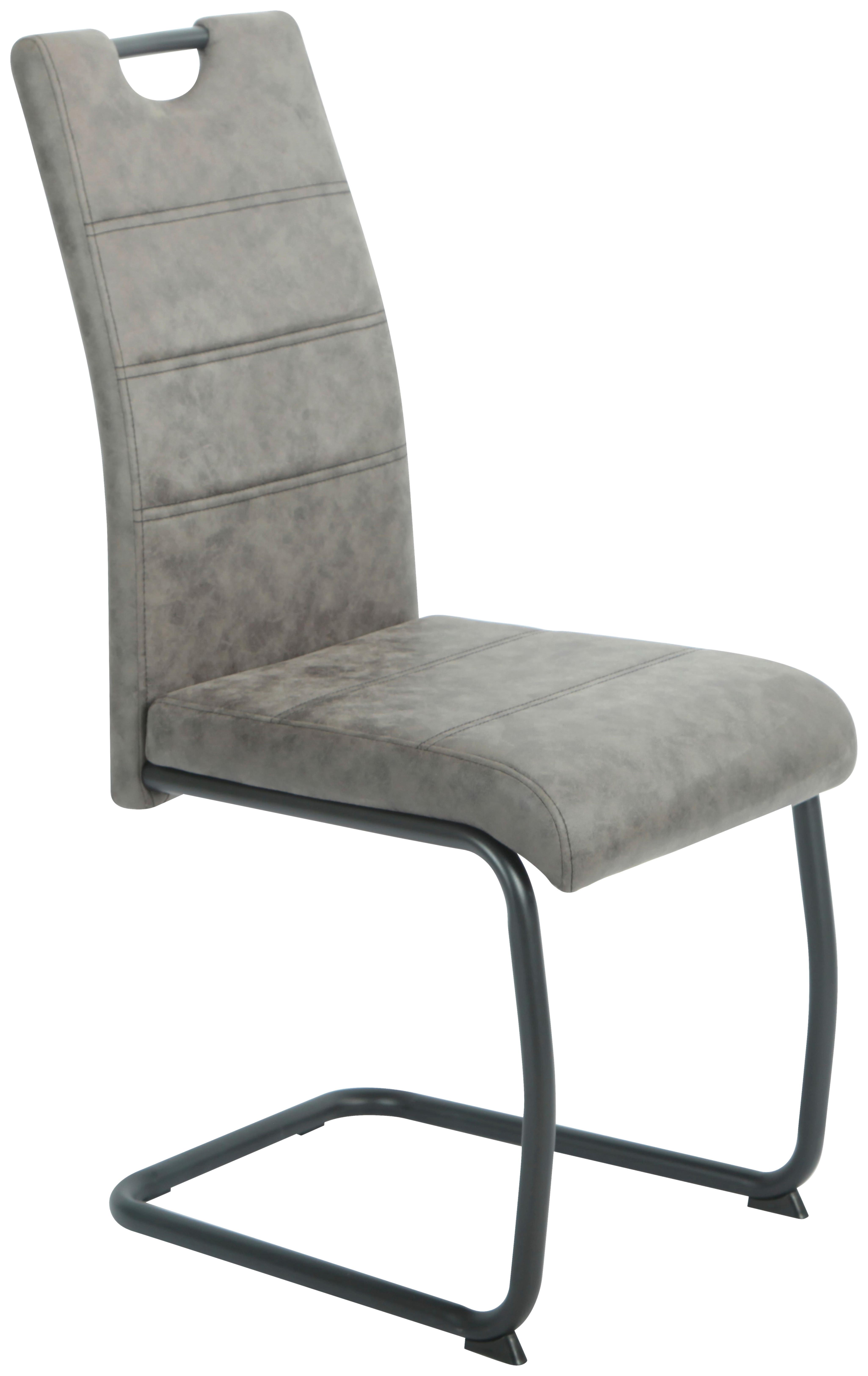 Stuhl Sabrina Microfaser Grau, B: 44 cm