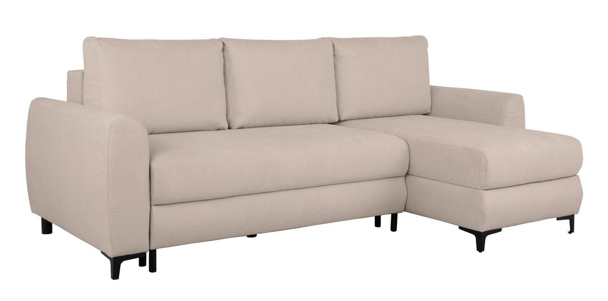 Ecksofa Moli, Beige S: 236 cm - Beige/Schwarz, Design, Textil (236/148cm) - MID.YOU