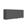 Sideboard Mailand 9 B: 184,5cm Anthrazit - Anthrazit/Schwarz, MODERN, Holzwerkstoff (184,5/73/33cm) - MID.YOU