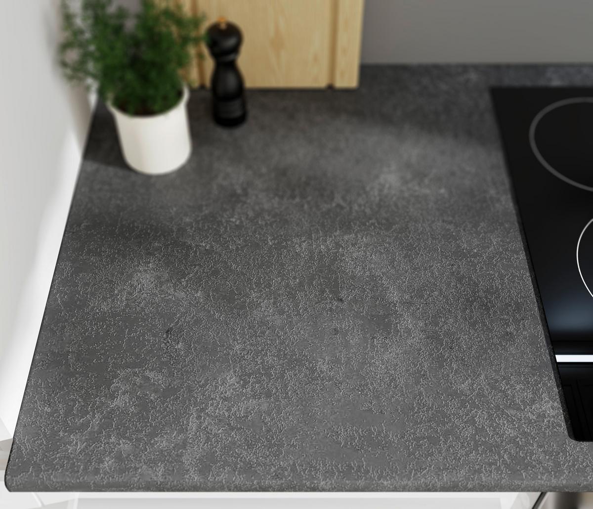 Küchenblock Jazz 8 280 Weiß B: 280 cm - Weiß Hochglanz/Dunkelgrau, LIFESTYLE, Holzwerkstoff (280cm) - P & B