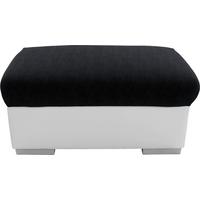 HOCKER Milla - Silberfarben/Schwarz, MODERN, Holz/Textil (95/46/65cm)