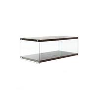 Beistelltisch Elementary Dunkelbraun L:120cm - Dunkelbraun, Design, Glas/Holz (120/60/45cm) - Kayoom