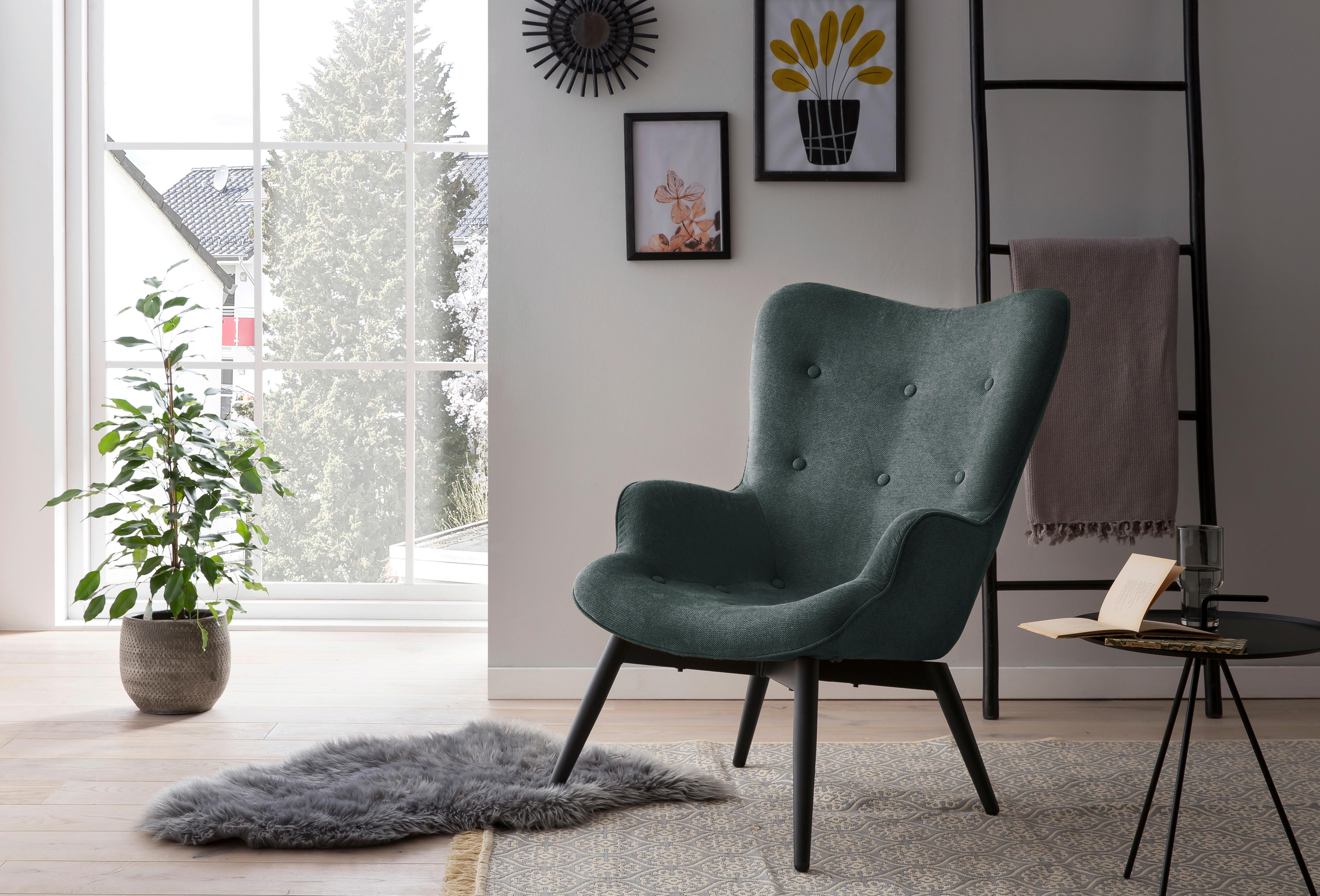 Sessel Waldgrün B: 80 Cm - Waldgrün/Schwarz, MODERN, Textil (80/92/99cm) - Livetastic