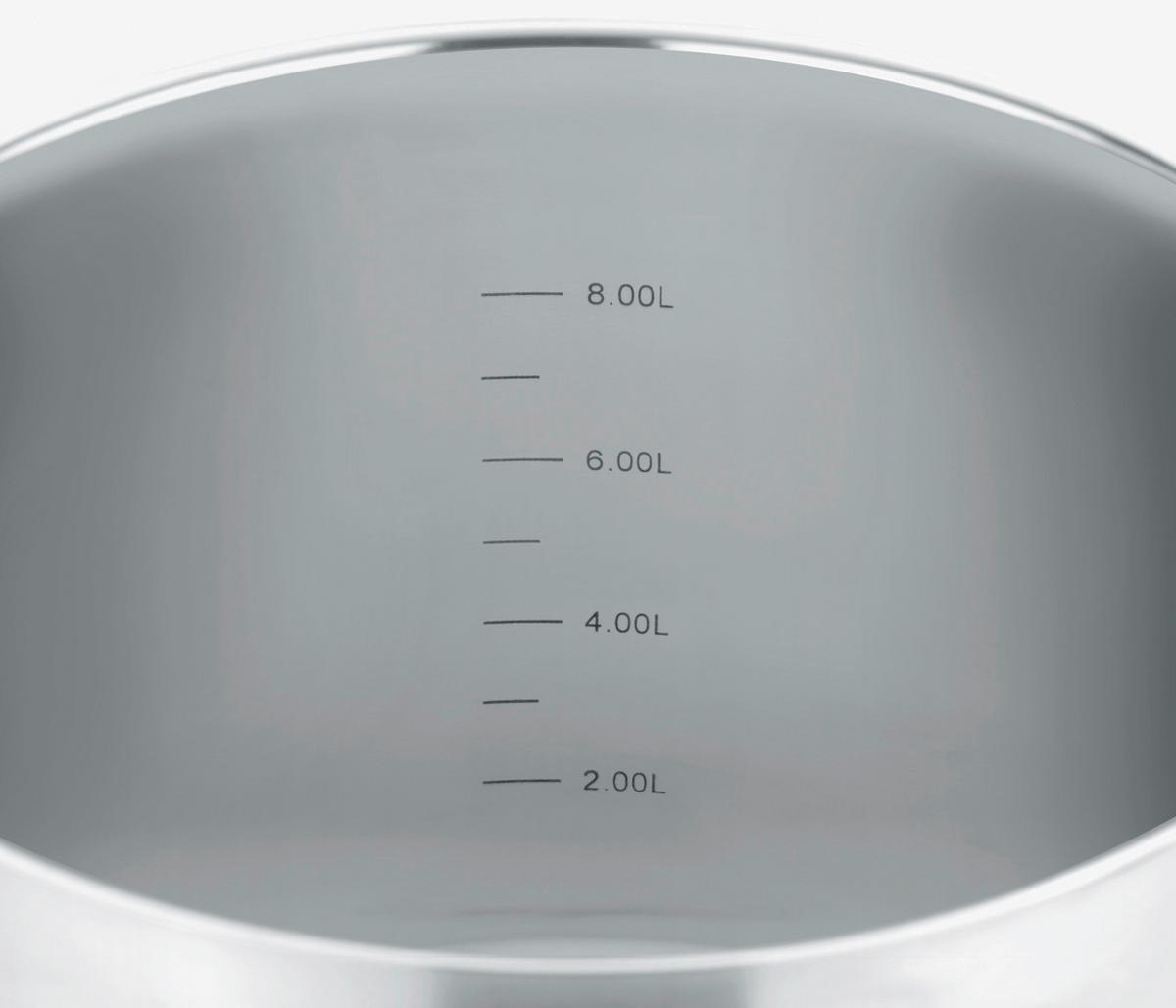 Kochtopfset Edelstahlfarben - Klar/Edelstahlfarben, Basics, Glas/Metall - GSW