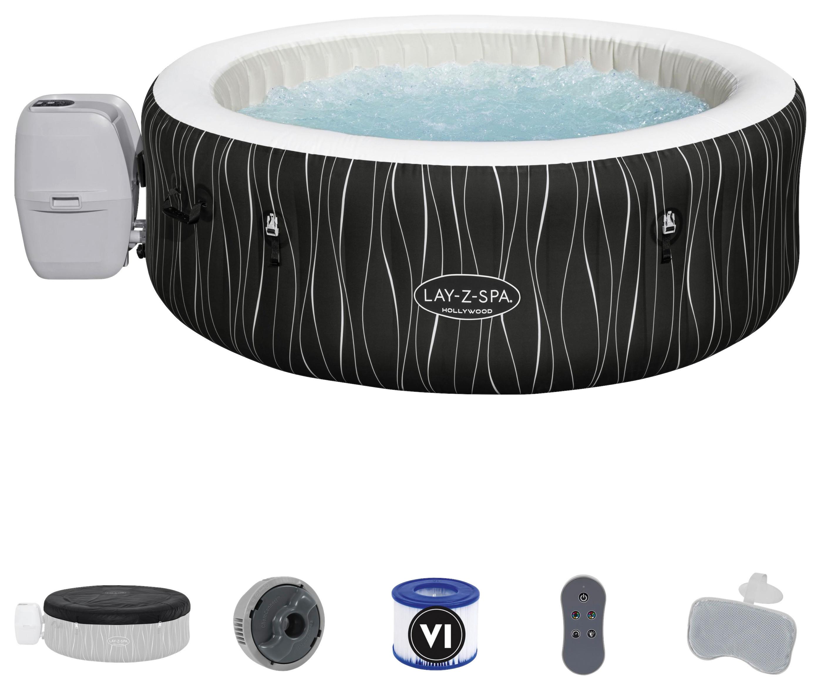 Whirlpool Aufblasbar Hollywood Airjet ⌀ 196 X H 66 cm - Dunkelgrau/Schwarz, Trend, Kunststoff/Metall (196/66cm) - Bestway