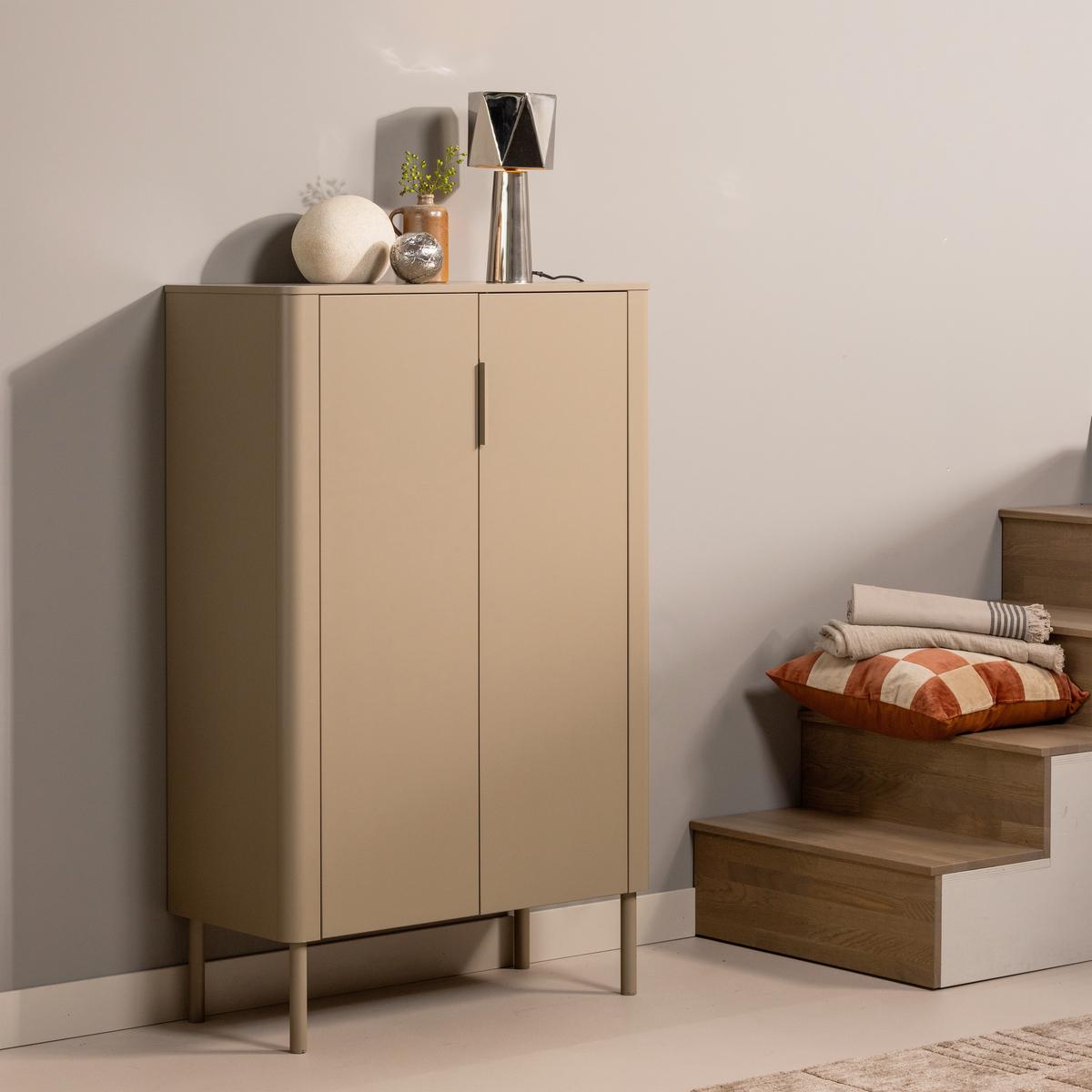 Schuhschrank Gunnar Schlammfarben B: 85 Cm - Schlammfarben/Schwarz, Design, Holz (85/135/39cm) - Livetastic