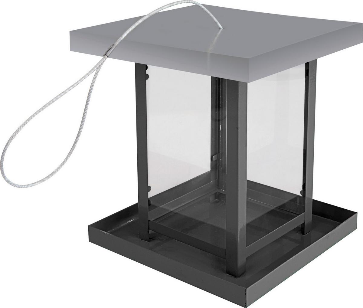 Vogelfuttersilo View Bxhxt: 16x17x5x16 Cm - Silberfarben, Basics, Metall (16/17,5/16cm) - Windhager