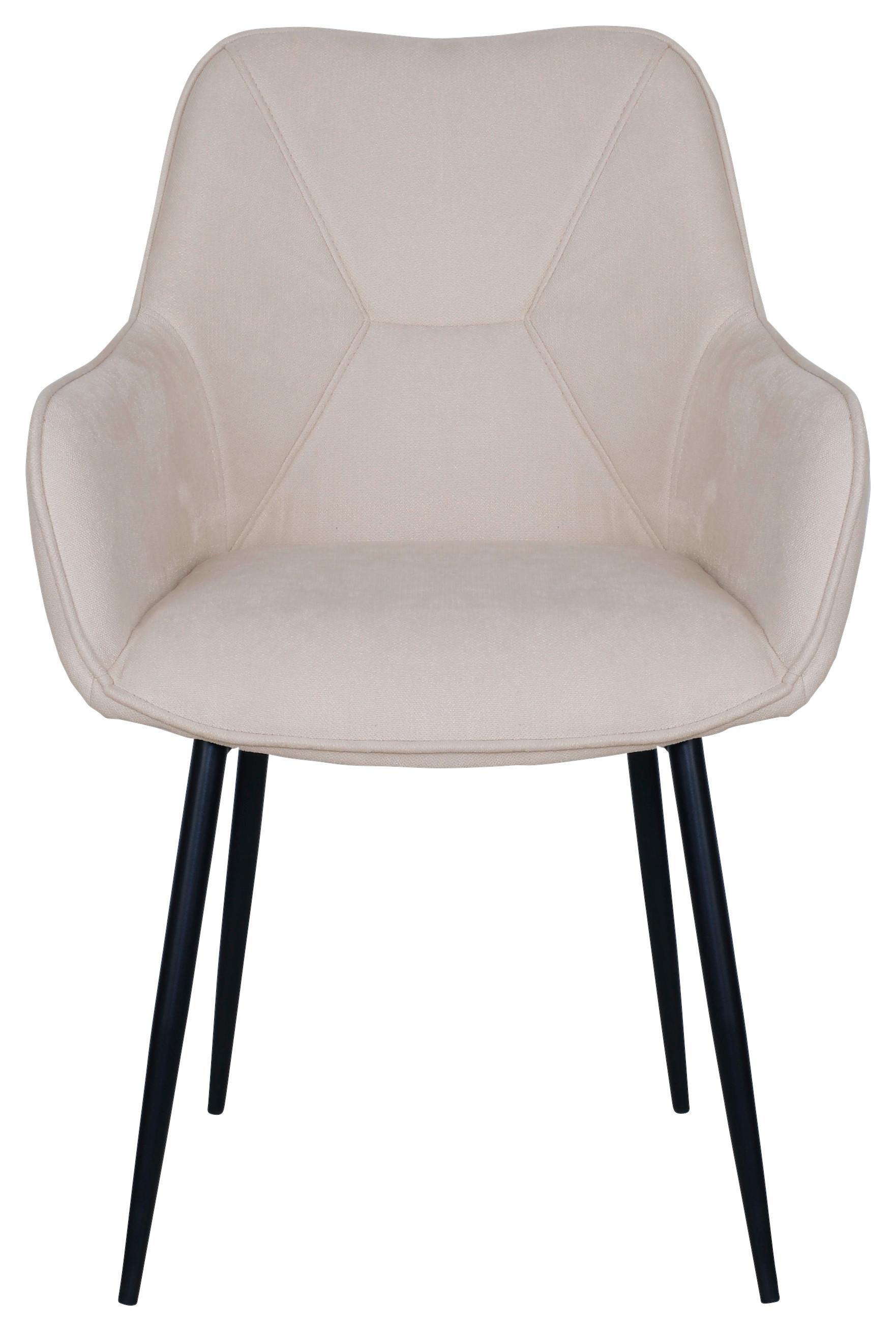 Židle s područkami béžová - černá/béžová, Moderní, kov/dřevo (57/85/60cm) - Mömax