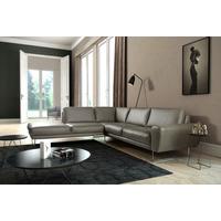 Ecksofa Spring Grau Chrom S: 250x273 cm - Chromfarben/Grau, Design, Leder (250/273cm) - Livetastic