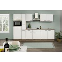 Küchenzeile mit Geräten B: 300 cm Weiß/Eiche Dekor - Eichefarben/Weiß, Design, Holzwerkstoff (300cm) - Respekta