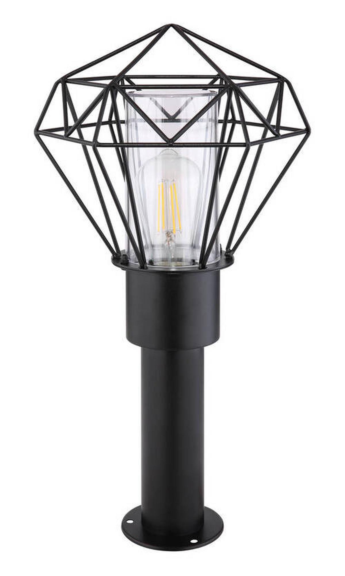 Außenleuchte Horace 15 Watt Edelstahl - Klar/Schwarz, Basics, Kunststoff/Metall (22,5/25,5/50cm) - Globo