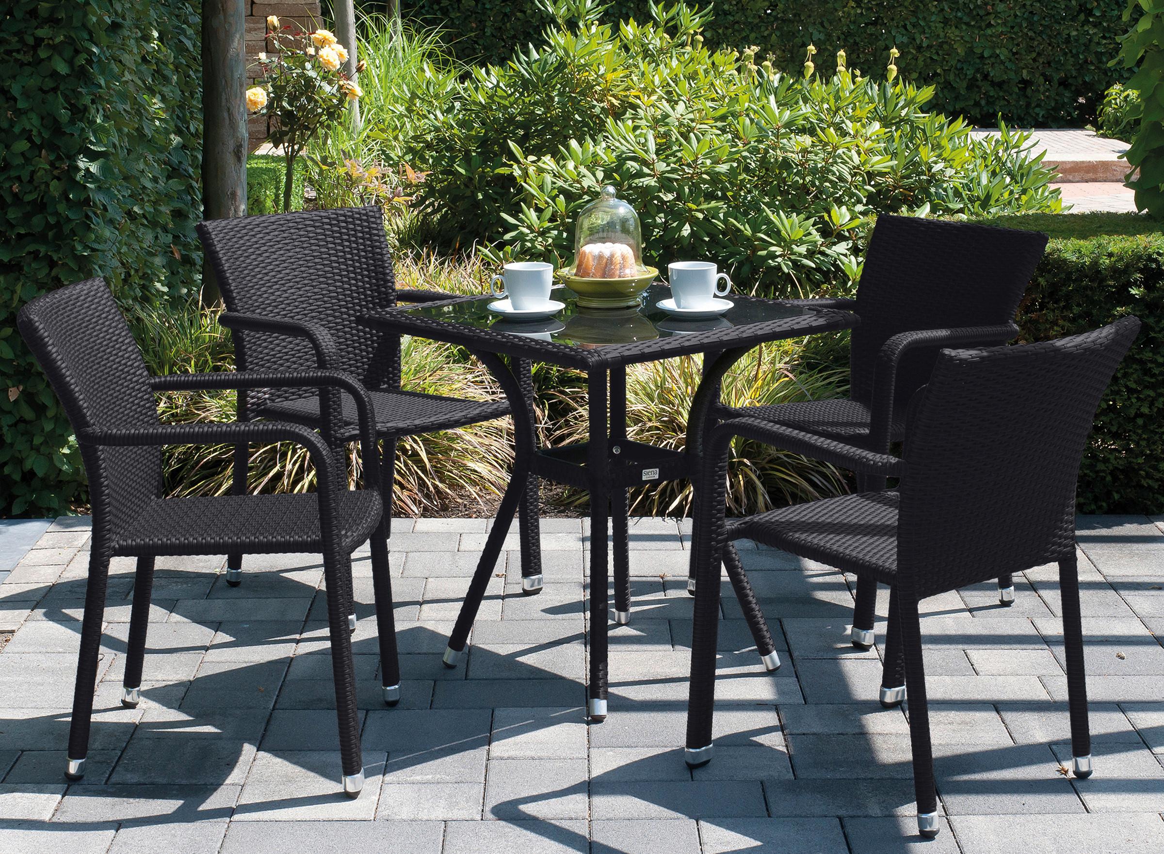 Stapelsessel F75846 - Schwarz, MODERN, Kunststoff/Metall (56/83/60cm) - Siena Garden