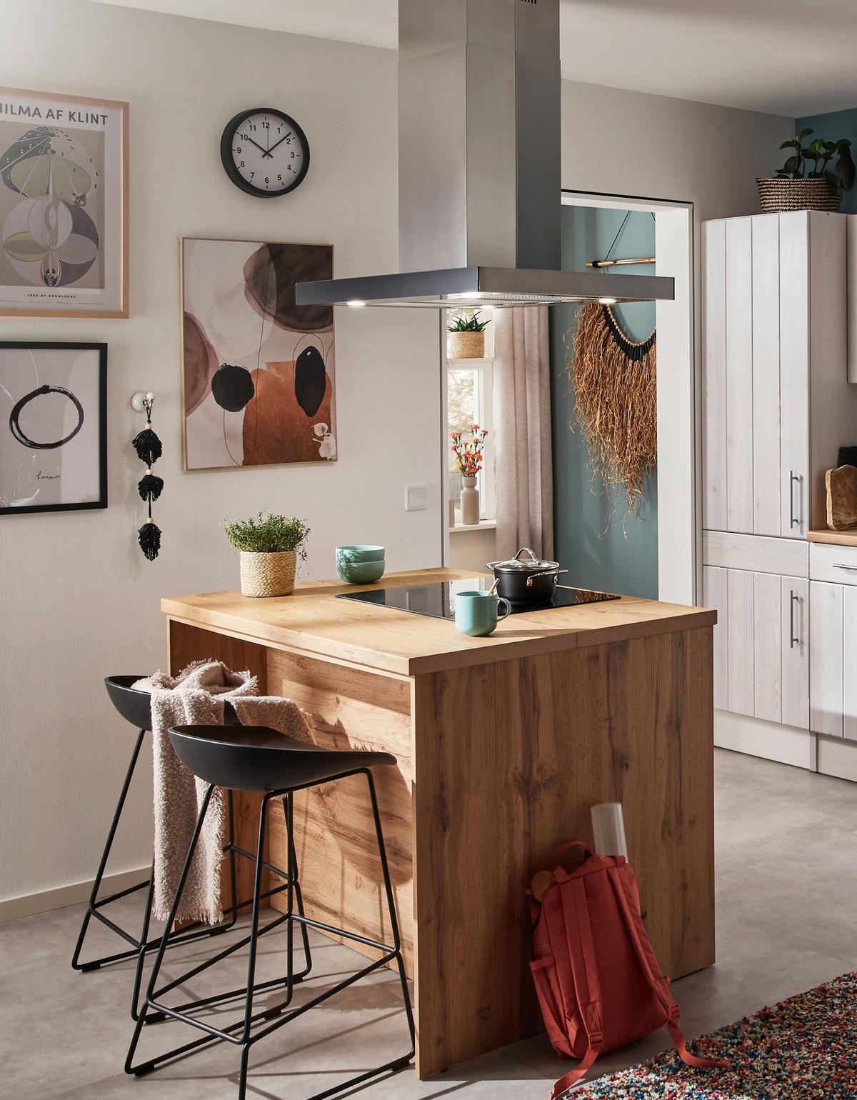 Küchenblock Anton Inselküche 280 Cm - Wildeiche/Lärchefarben, LIFESTYLE, Holzwerkstoff (280-124cm) - Respekta
