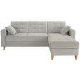 ECKSOFA Bergen - Hellgrau/Naturfarben, Design, Textil (231/160cm) - Luca Bessoni