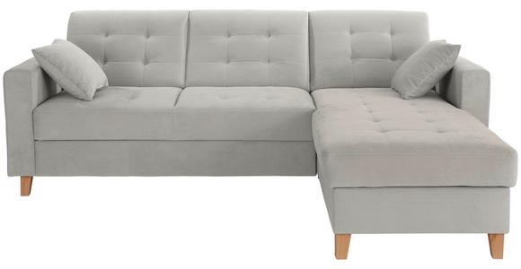 Ecksofa Bergen - Hellgrau/Naturfarben, Design, Textil (231/160cm) - Luca Bessoni