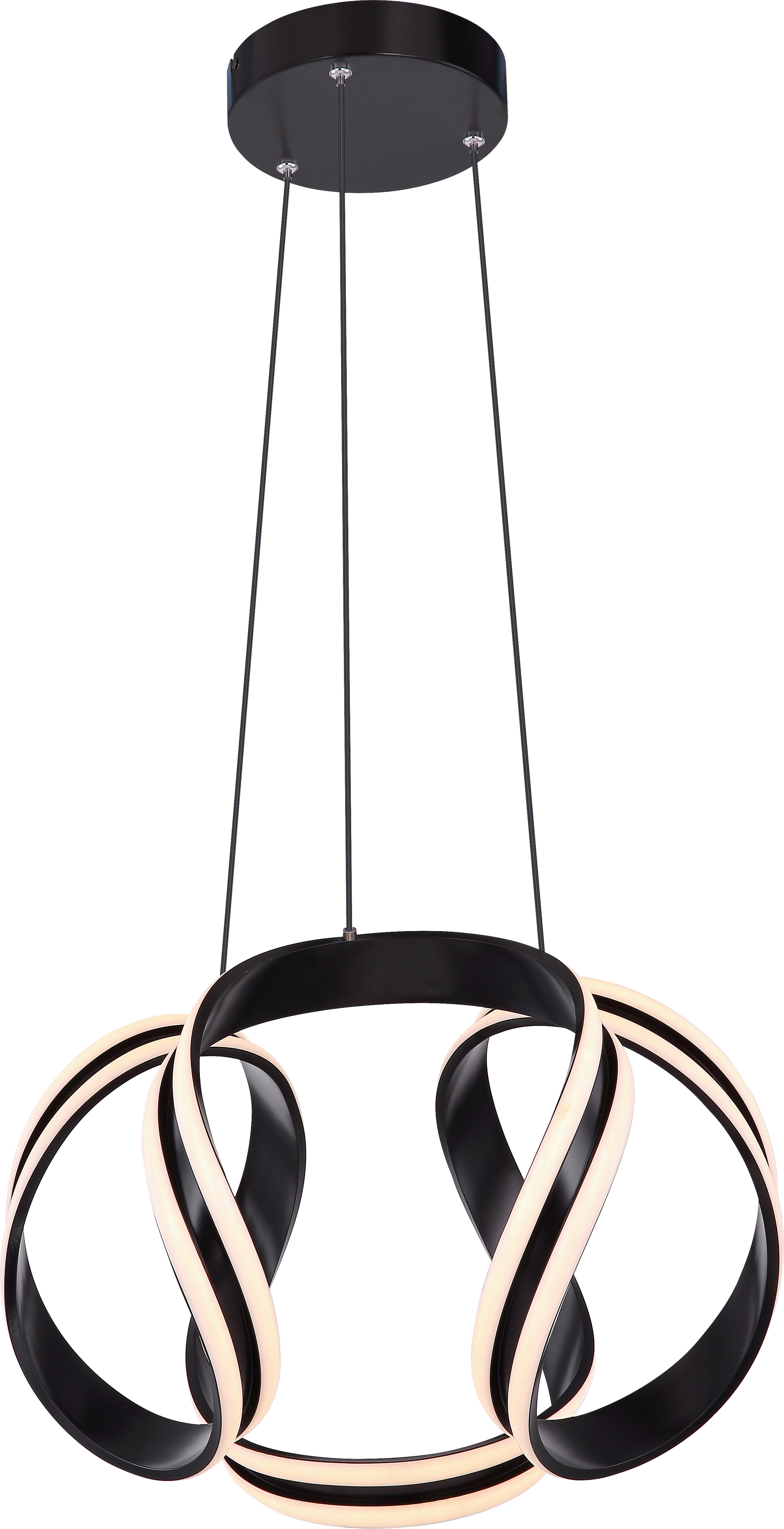 Závěsné Led Svítidlo Mauritz, Max. 50 Watt - černá, Moderní, kov/plast (45/150cm) - Premium Living