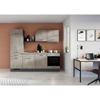 Küchenblock Ip120 Grau B: 240 cm - Graphitfarben/Grau, Trend, Holzwerkstoff (240cm) - Impuls