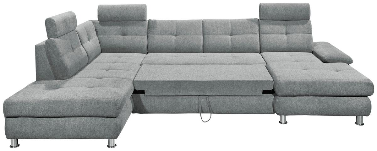 Wohnlandschaft mit Schlaffunktion Alba, Webstoff - Hellgrau, MODERN, Textil (233/349/177cm) - MID.YOU