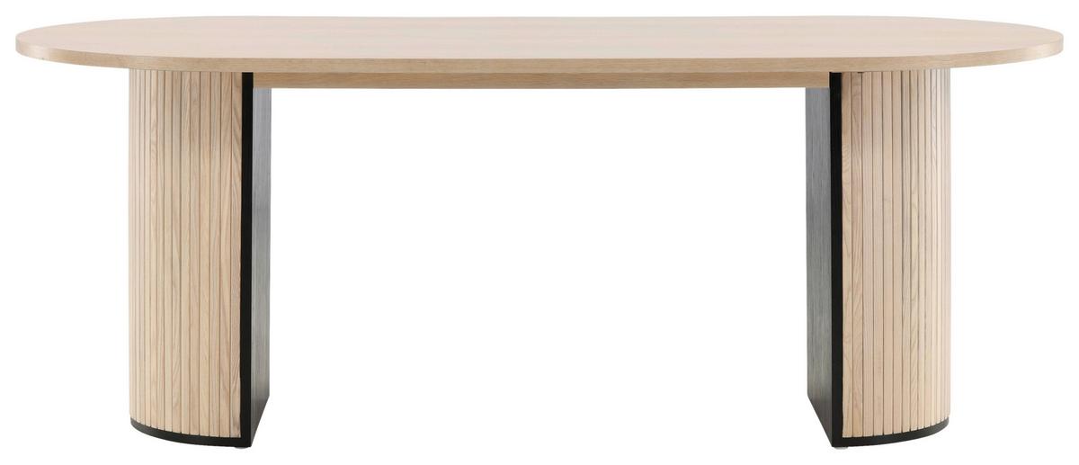 Esstisch Bianca - Eichefarben/Schwarz, Design, Holz/Holzwerkstoff (200/75/90cm) - Livetastic