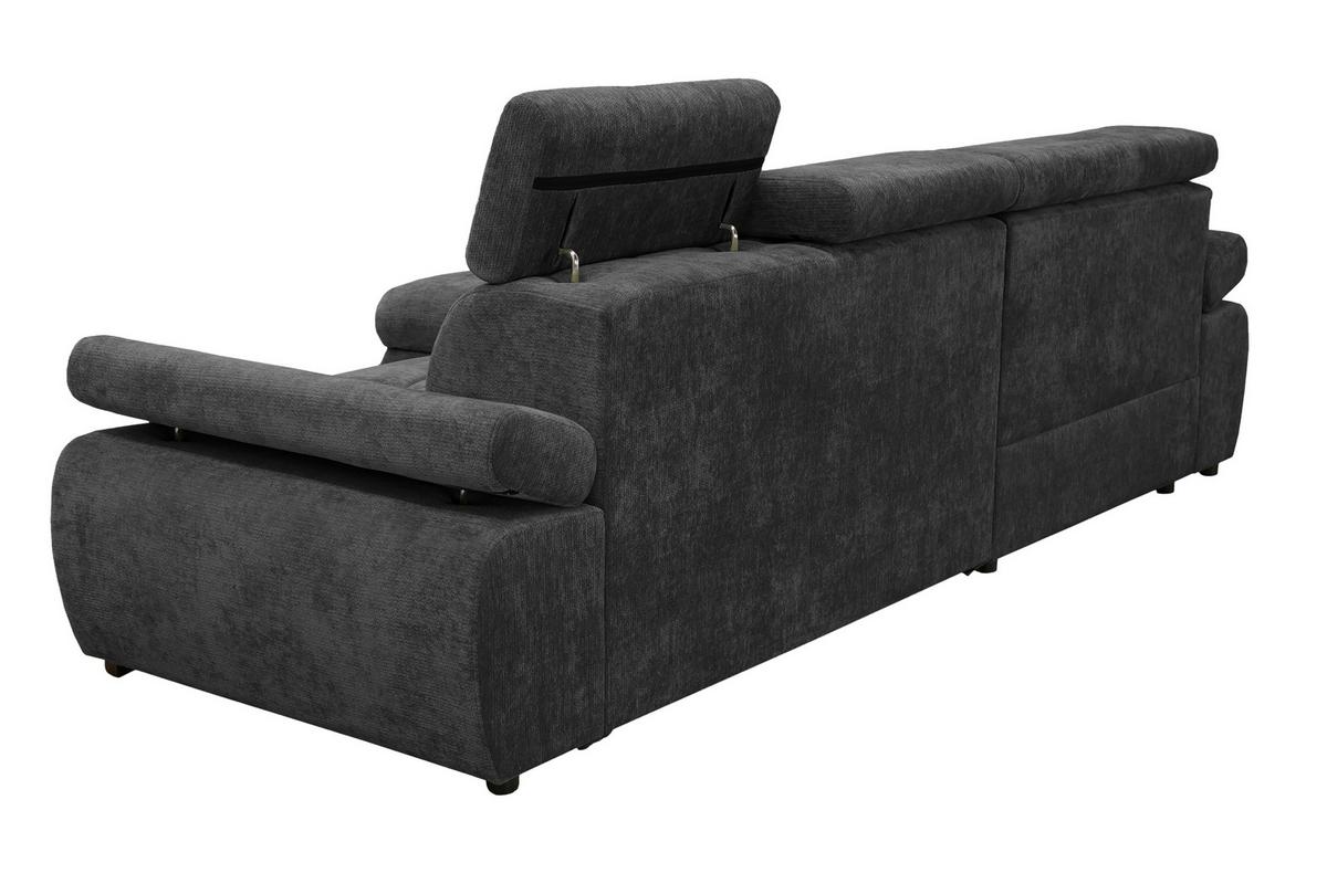 Rohová sedačka VEGAS, levá, černá žinylka - černá, Design, dřevo/textil (173/294cm)