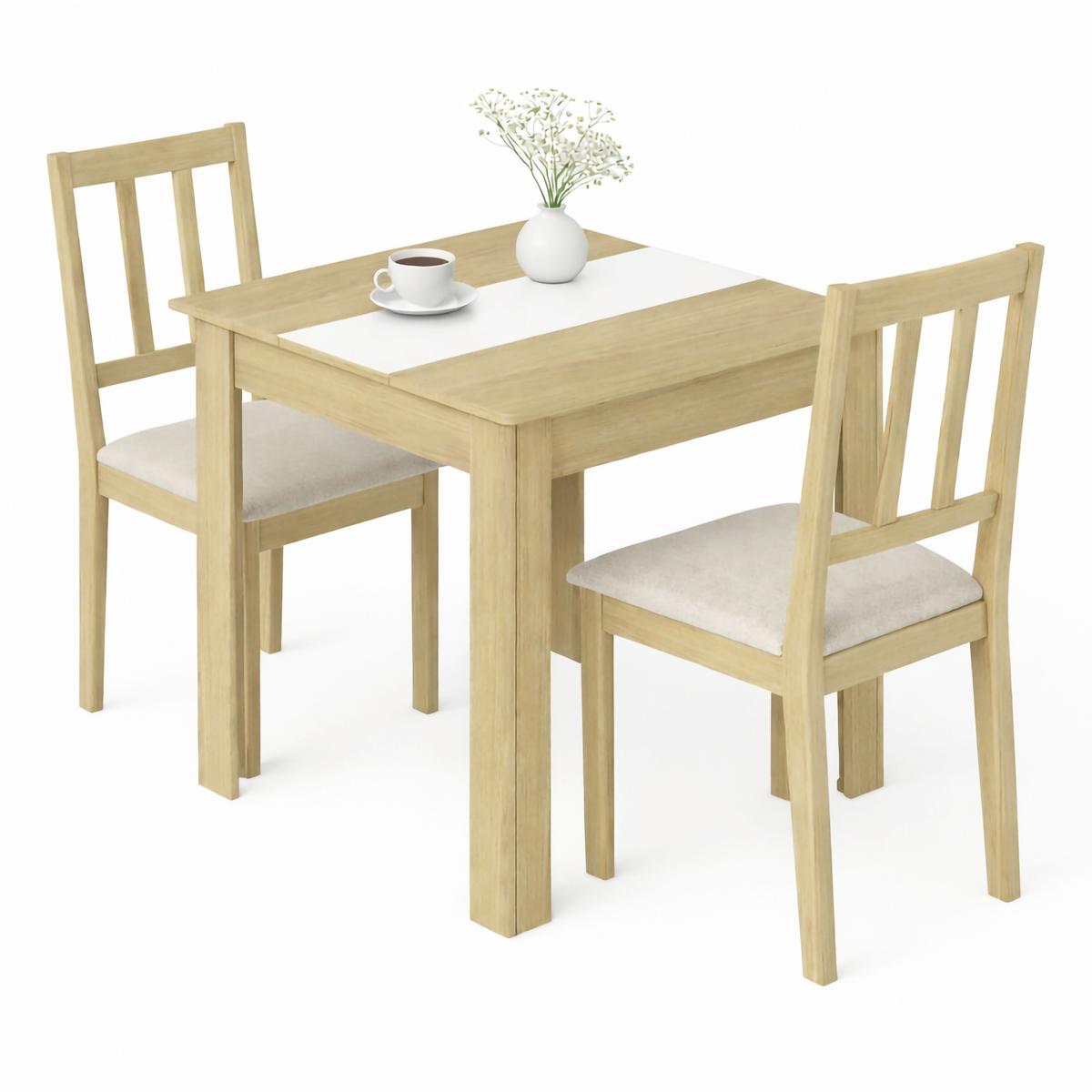 Esstisch Disalo Weiß/Honigeiche L: 80cm - Honigeiche/Weiß, MODERN, Holzwerkstoff (80/80/75cm) - MID.YOU