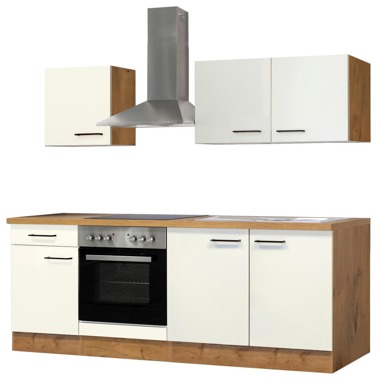 Küchenblock Avila Eichefarben/Magnolie B: 210 cm - Eichefarben/Magnolie, MODERN, Holzwerkstoff (210cm) - FlexWell