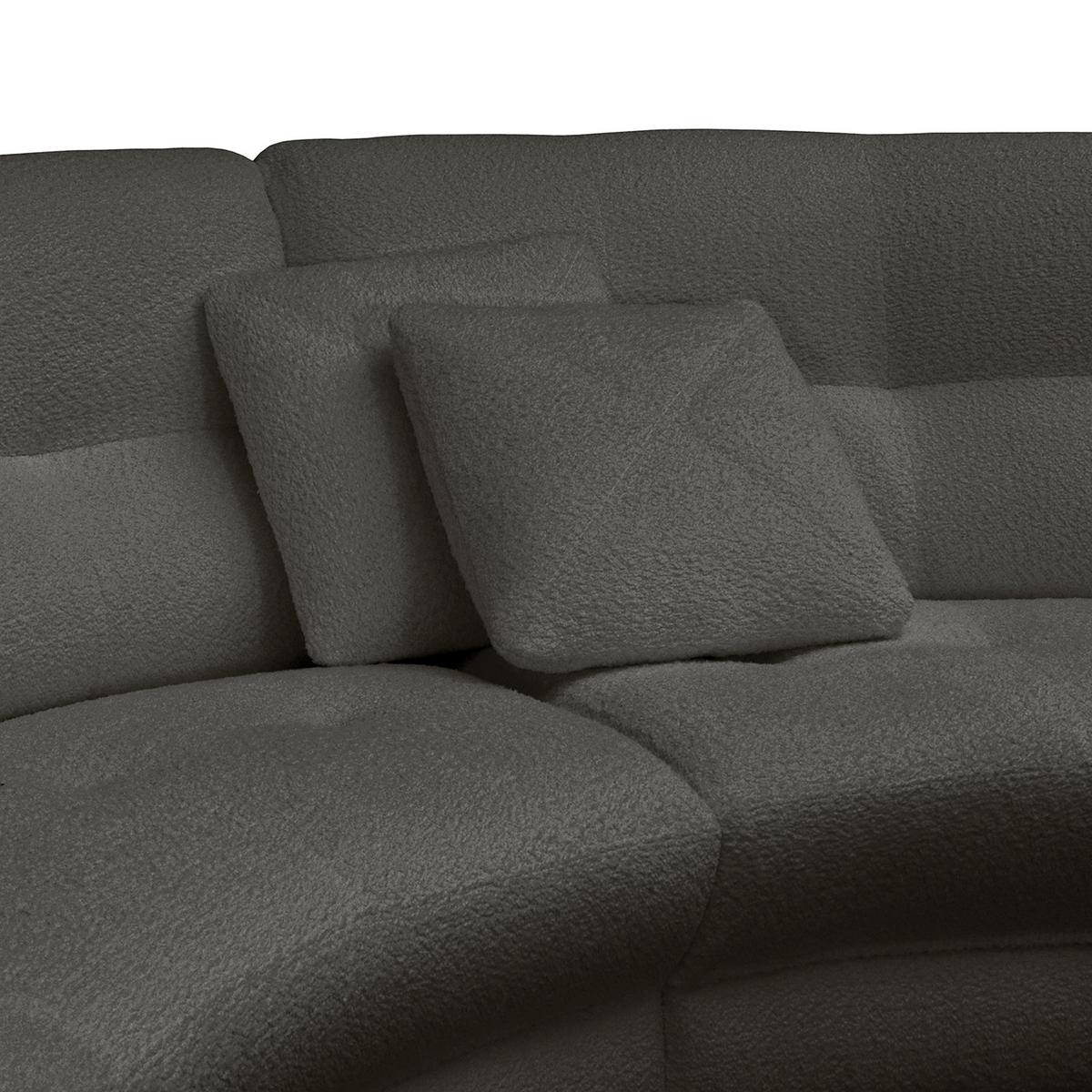 Ecksofa Bretania Anthrazit S: 300x113 cm - Anthrazit/Schwarz, Design, Textil (300/113cm) - Livetastic
