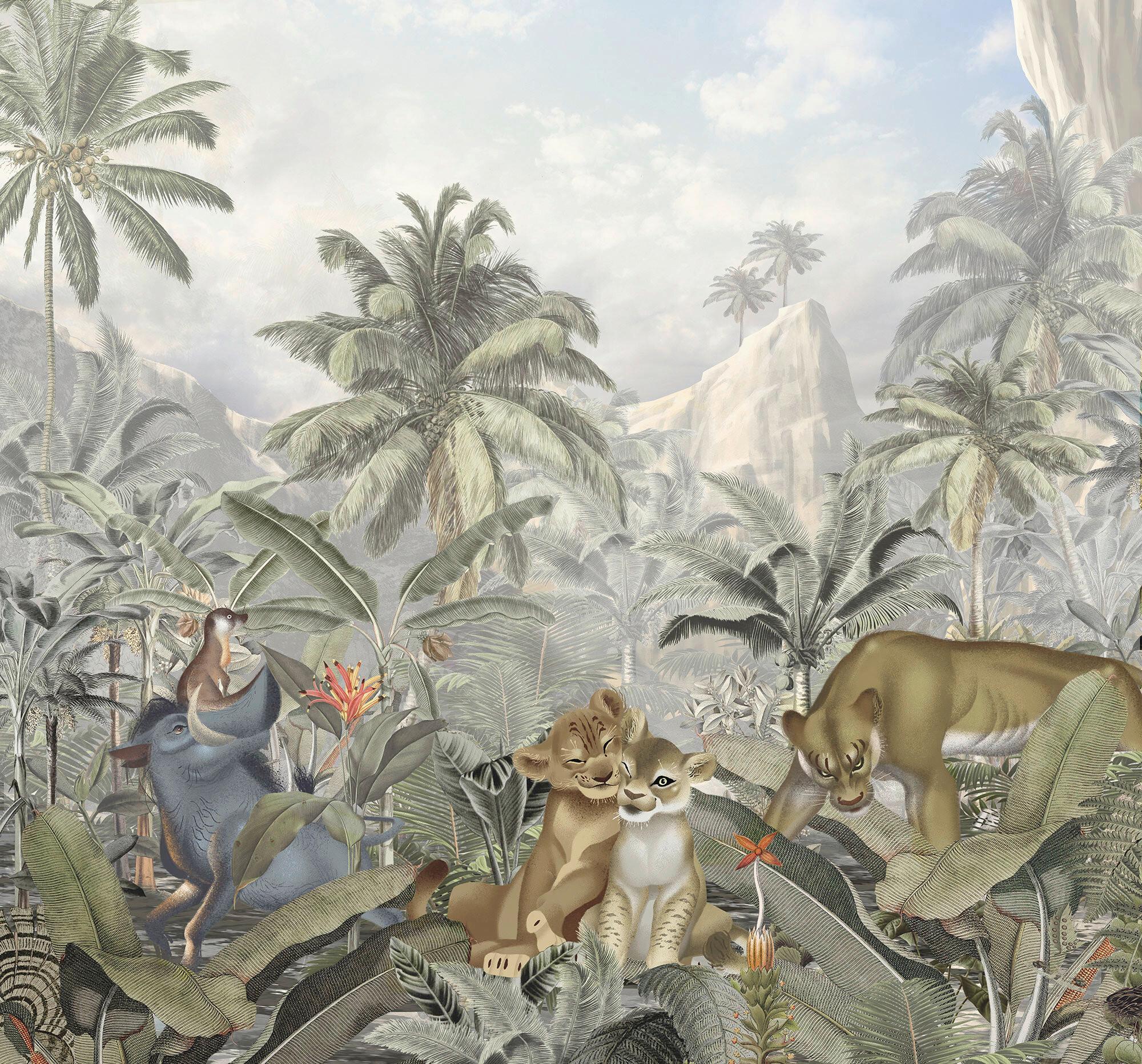 Fototapete Lion King Hills - Multicolor, Trend, Papier (300/280cm)