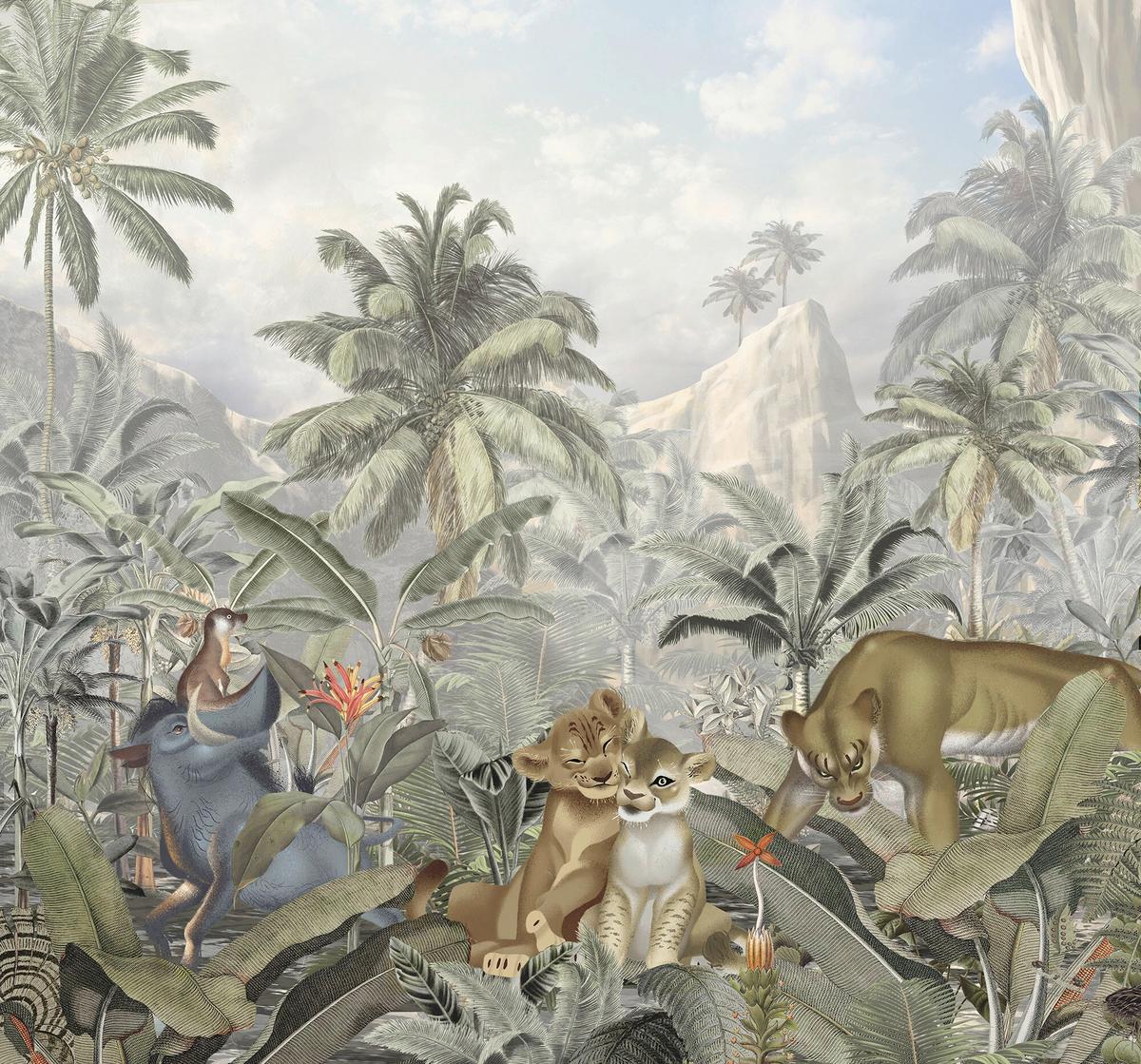 Fototapete Lion King Hills - Multicolor, Trend, Papier (300/280cm)