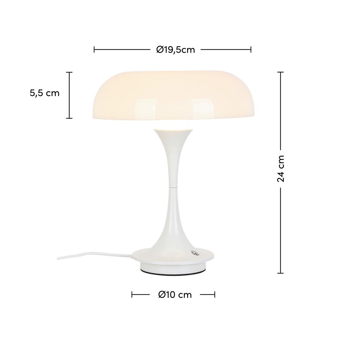 NABÍJATEĽNÁ STOLNÁ LAMPA RETRO - biela/chrómová, Modern, kov/plast (19,5/24cm) - Mömax