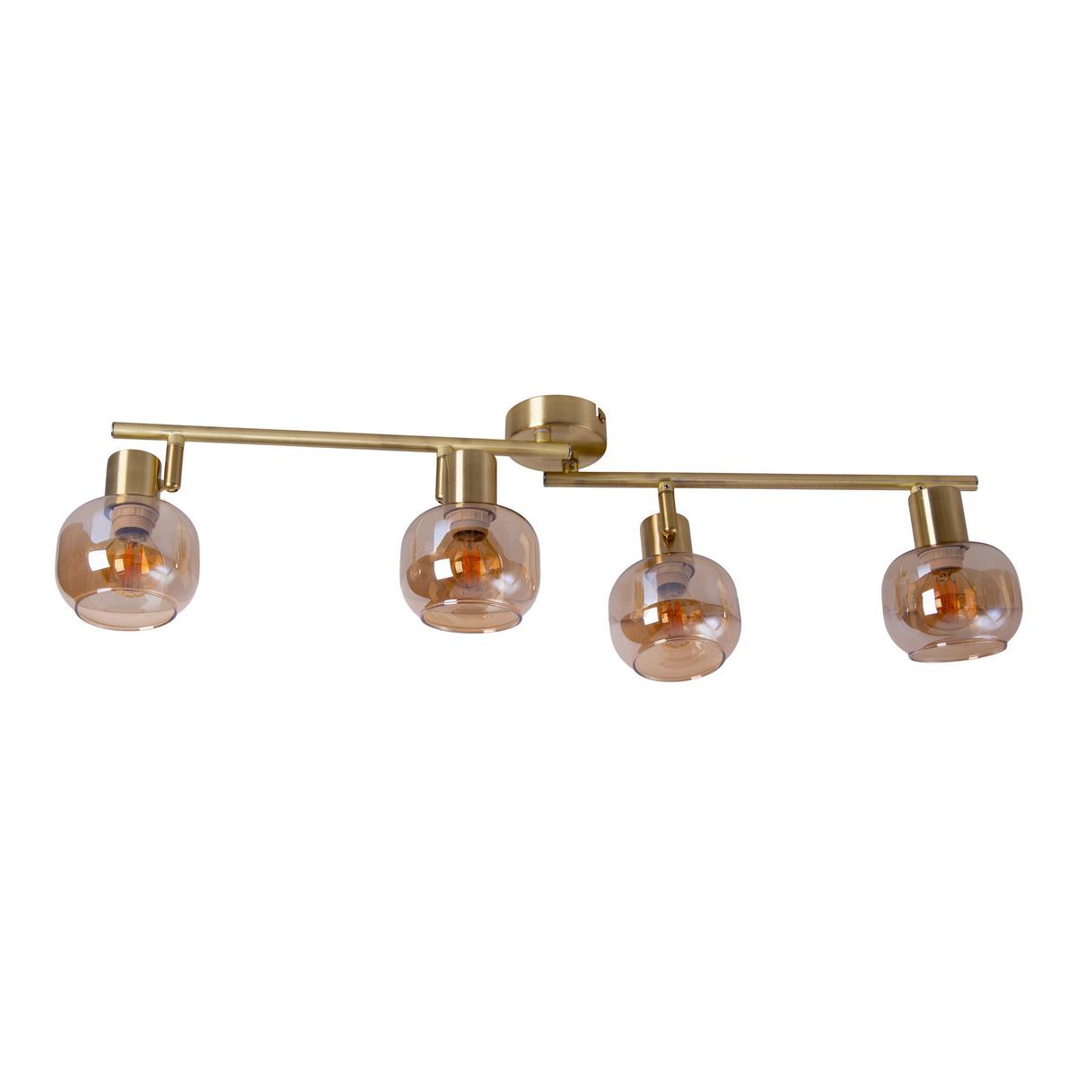 Deckenleuchte Libby - Messingfarben, Design, Glas/Metall (80/80/20cm) - Näve