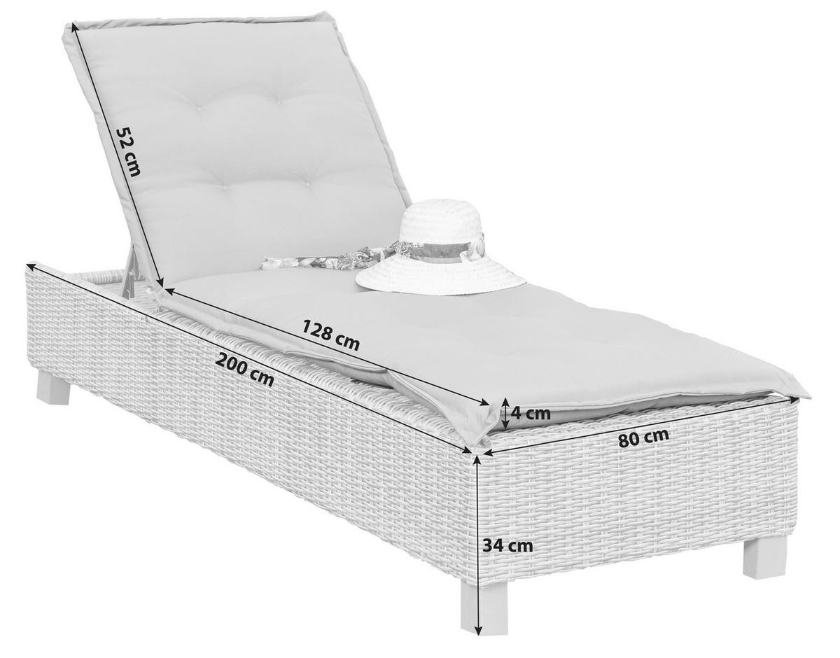 Sonnenliege Toskana Holz/ Kunststoff/Textil mit Auflage - Akaziefarben/Cappuccino, KONVENTIONELL, Holz/Kunststoff (80/34/86/200cm) - Gardenson