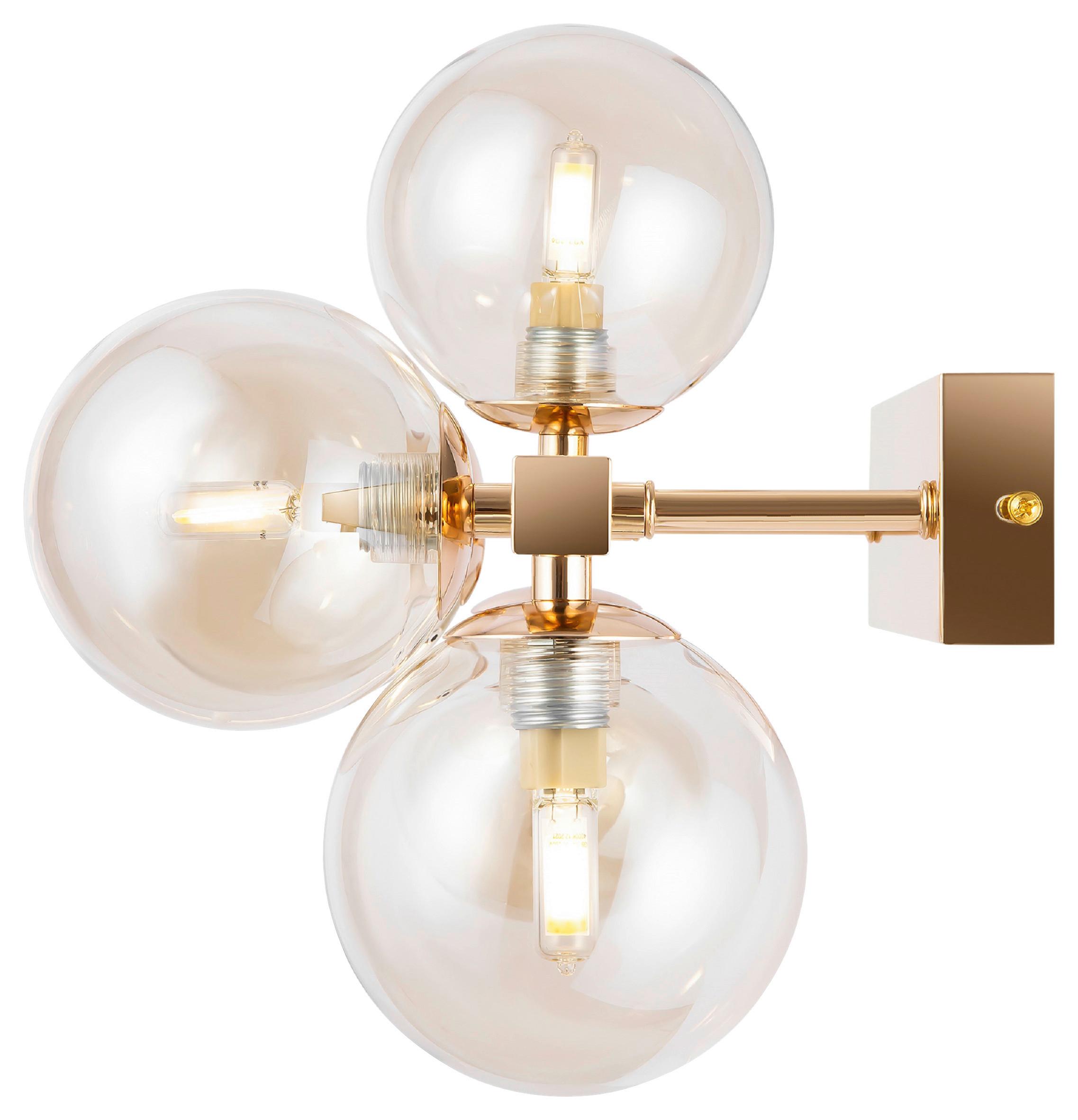 Wandleuchte Dallas - Goldfarben, Trend, Glas/Metall (23/24/38cm) - MAYTONI