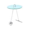 Beistelltisch Pendulum Silberfarben/Weiß - Silberfarben/Weiß, Basics, Glas/Metall (46/46/60cm) - Kayoom