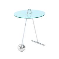 Beistelltisch Pendulum Silberfarben/Weiß - Silberfarben/Weiß, Basics, Glas/Metall (46/46/60cm) - Kayoom