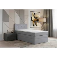 Boxspringbett Siam 2 90x200 Silber - Silberfarben/Schwarz, MODERN, Holzwerkstoff/Textil (90/200cm) - MID.YOU