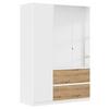 Drehtürenschrank Costa Weiß Eiche Artisan Dekor - Eiche Artisan/Weiß, MODERN, Holzwerkstoff (136/197/54cm) - Rauch Möbel