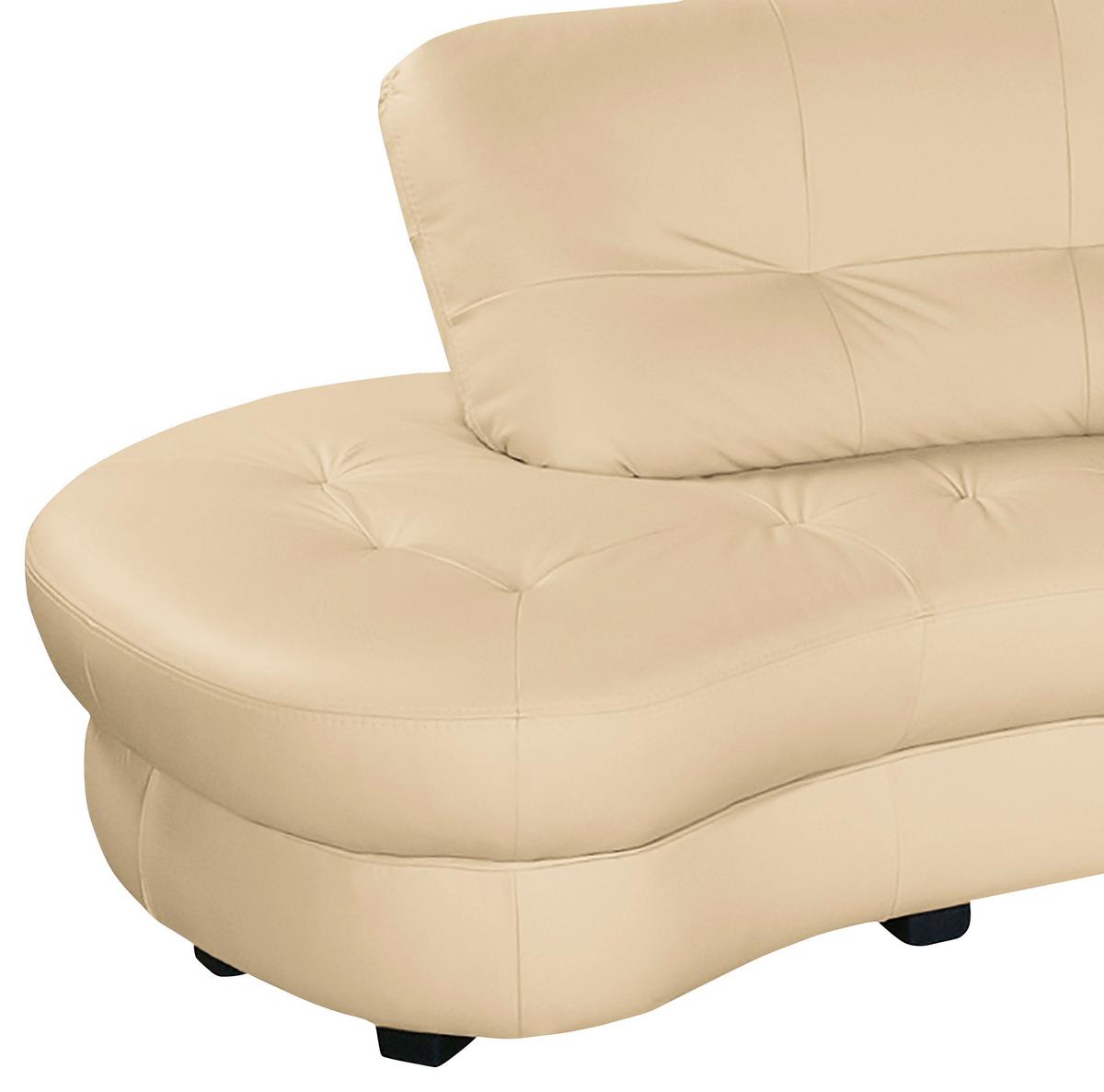 Ecksofa Bretania, Beige S: 113x300 cm - Beige/Schwarz, Design, Leder/Textil (113/300cm) - Livetastic