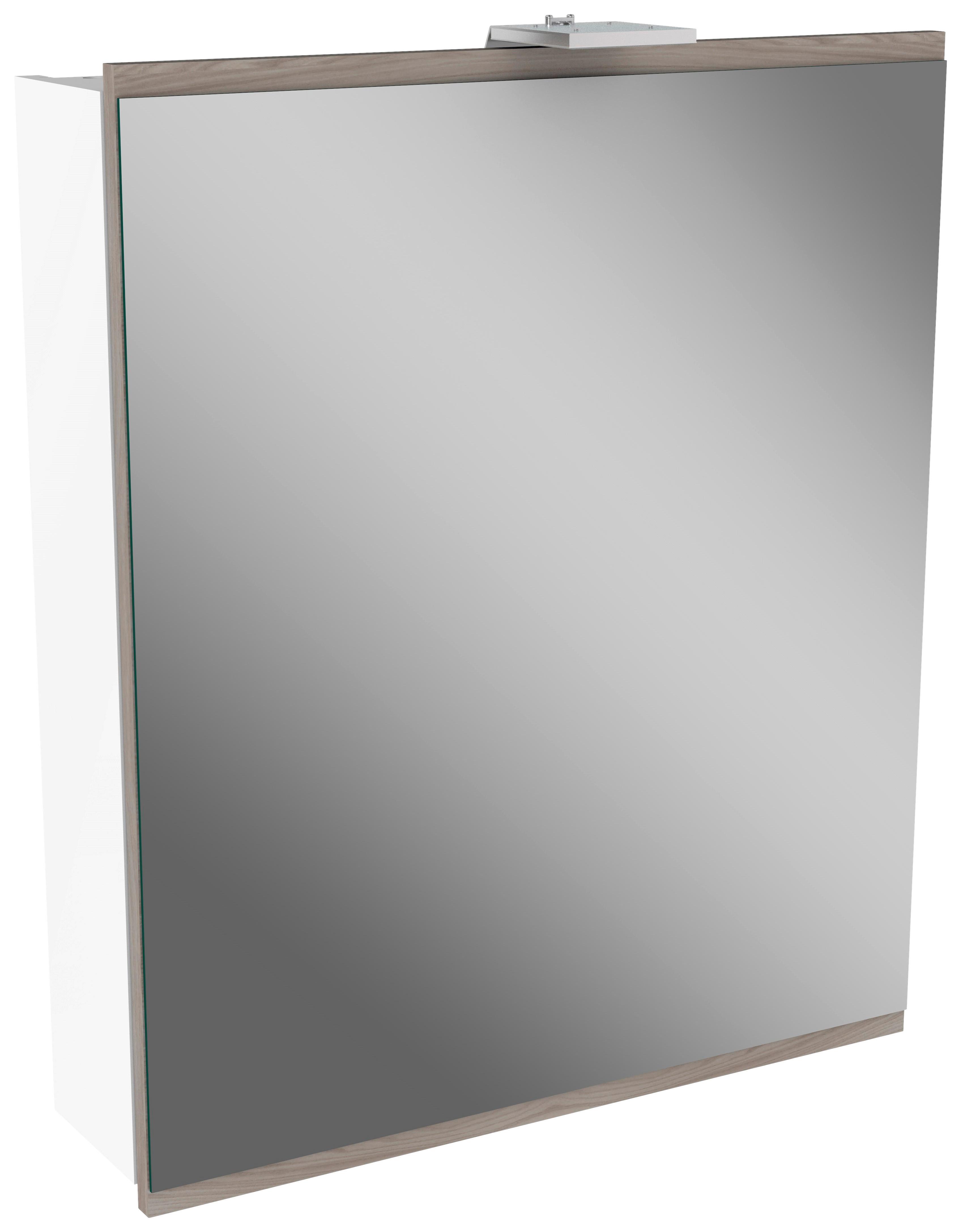 Spiegelschrank Lima mit LED 1 Tür BHT: 60x73x15,5 cm Weiß - Weiß, MODERN, Glas/Holzwerkstoff (60/73/15,5cm) - MID.YOU