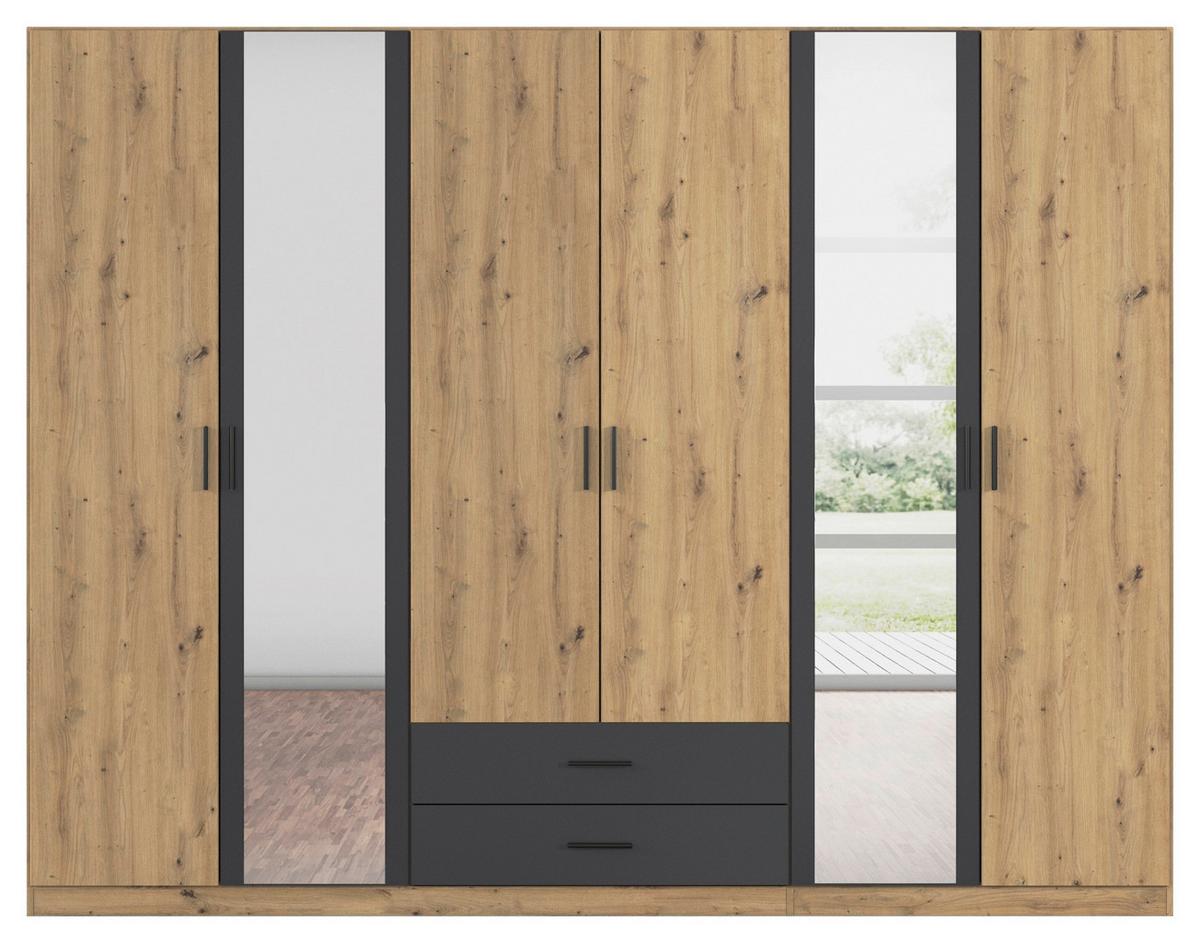 Kleiderschrank Despina - Eichefarben/Eiche Artisan, KONVENTIONELL, Holzwerkstoff (271/210/54cm)