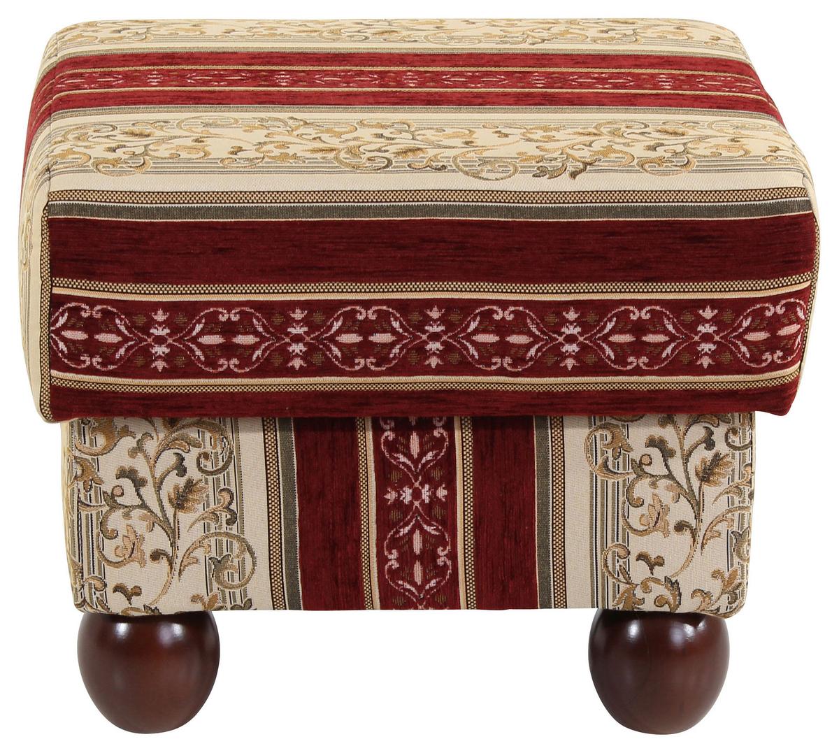 Polsterhocker Monarch Rot H: 48 cm - Rot, KONVENTIONELL, Textil (54/48/54cm) - Max Winzer