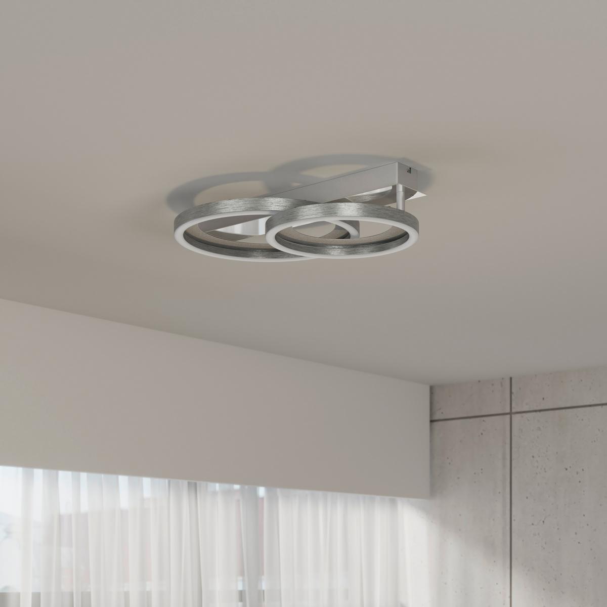 LED-DECKENLEUCHTE CALOGERO - Chromfarben/Silberfarben, Basics, Kunststoff/Metall (46/30,4/8cm) - Luca Bessoni