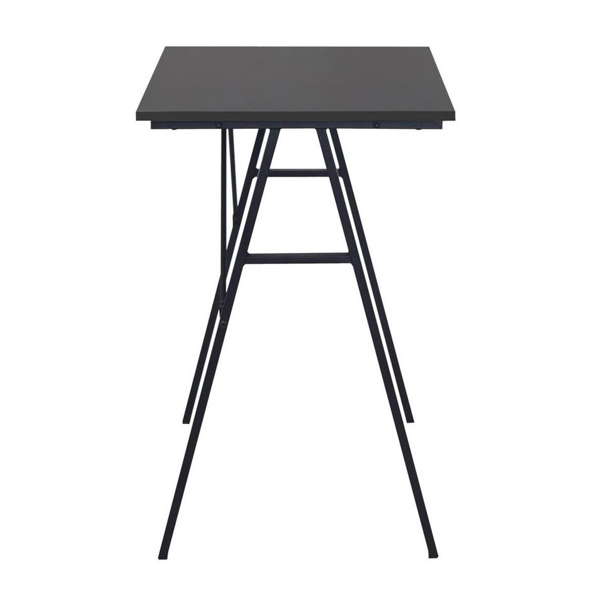 Písací stôl JERRY *CENOVÝ TRHÁK* - tmavě šedá, Konvenční, kov/kompozitní dřevo (80/50/74cm) - Based