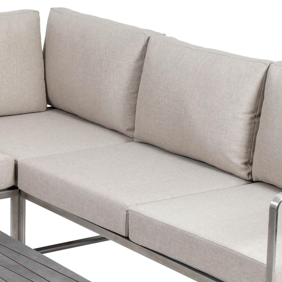 Loungegarnitur 3-Tlg Sydney Aus Edelstahl - Anthrazit/Beige, Basics, Kunststoff/Textil (143/71/70cm) - Gardenson