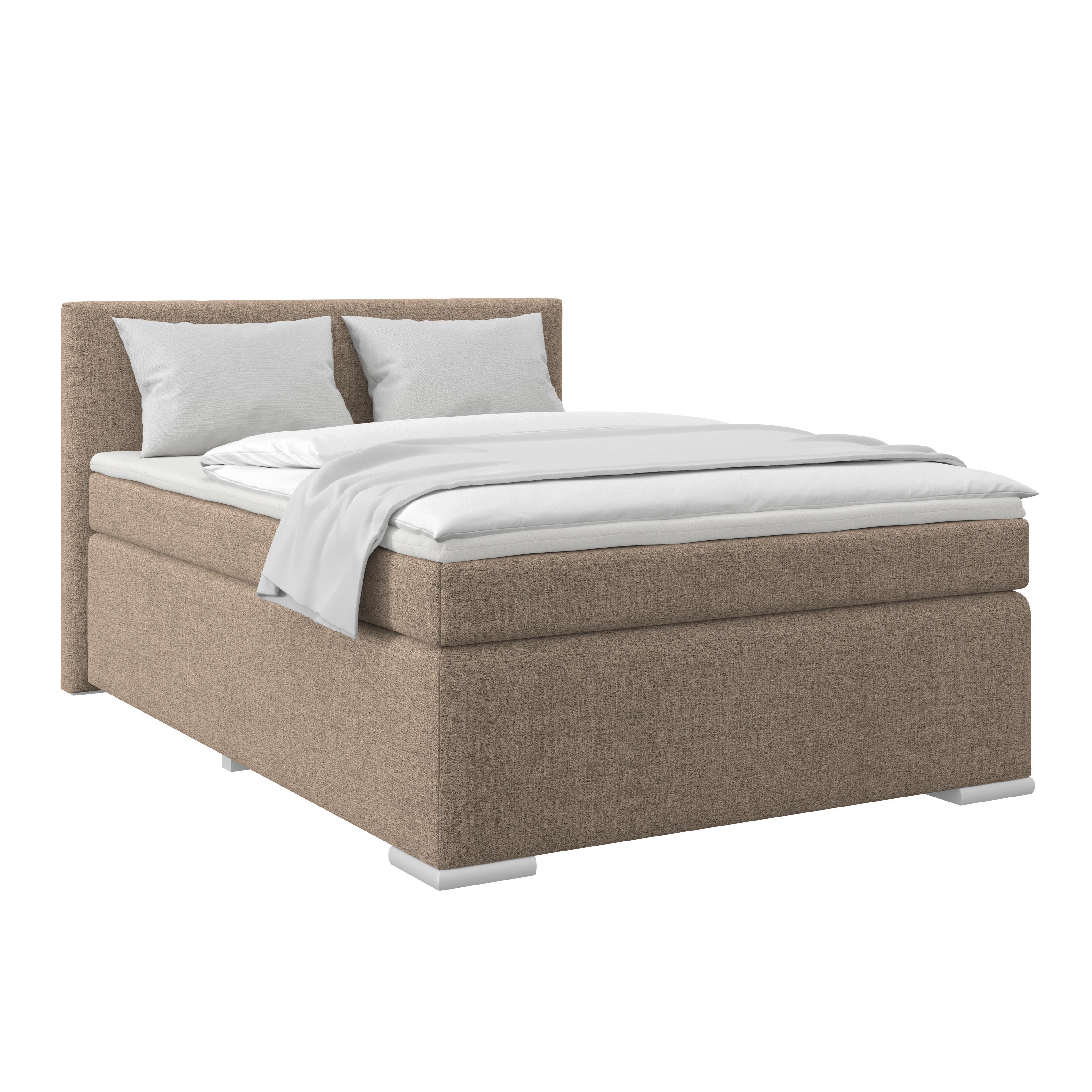 Boxspringbett mit Matratze 140x200 mira, cappucino