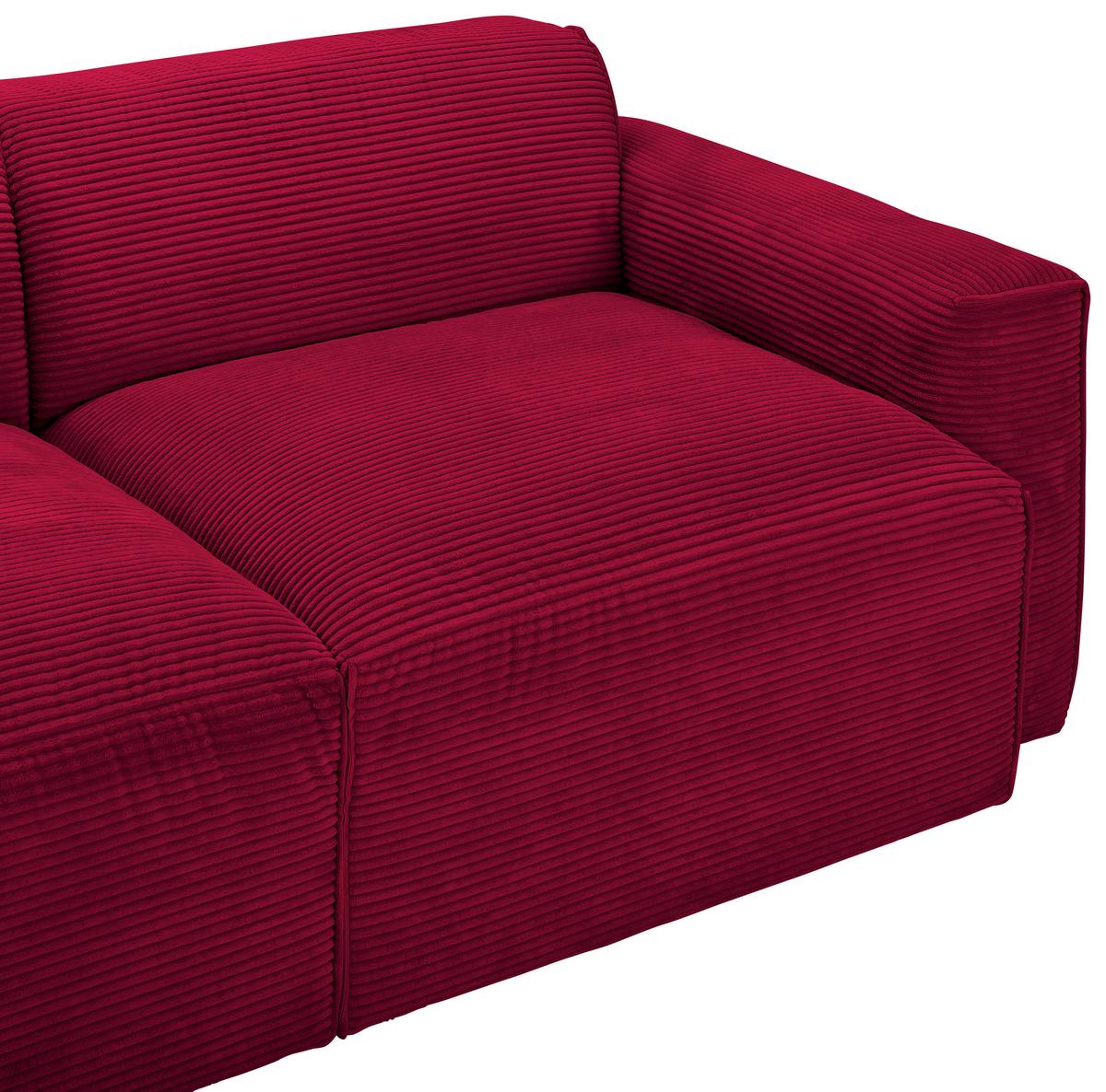 Ecksofa Pearl - Rot/Schwarz, Design, Textil (303/196cm) - Livetastic