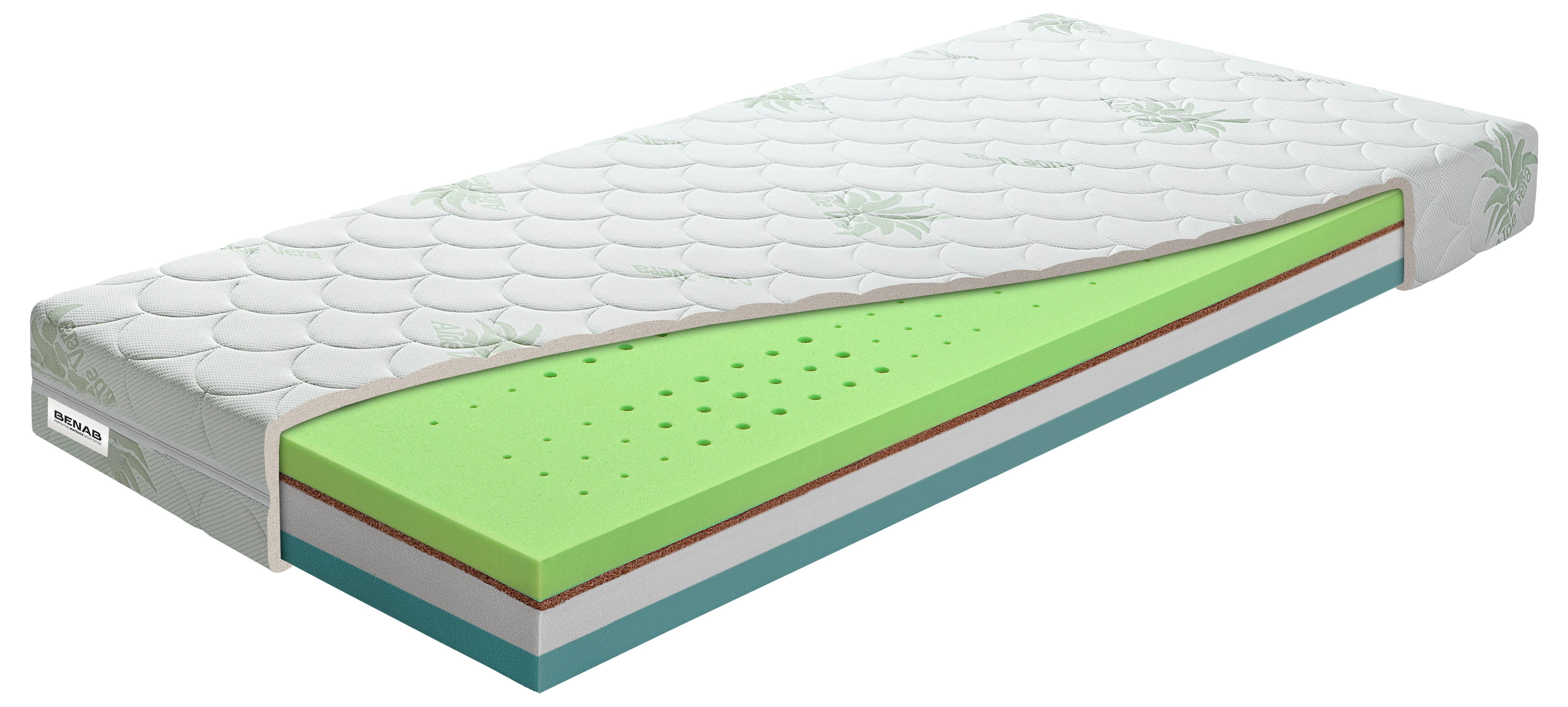 Obojstranný matrac Flora BIO H3/ H4, V: 16cm - biela/zelená, Lifestyle, textil (80/200cm) - Benab