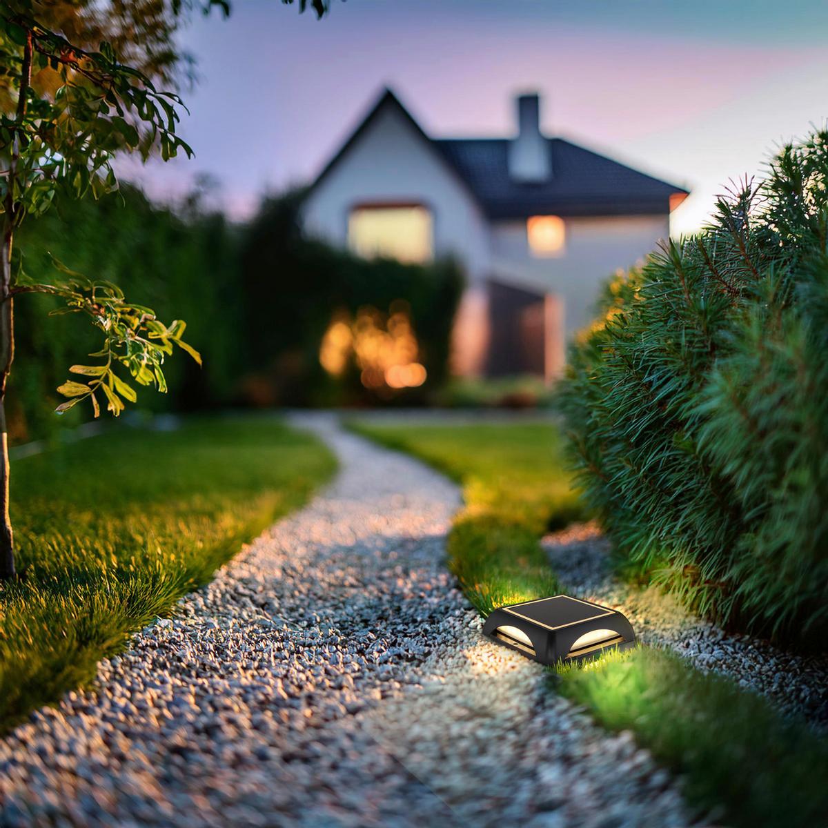 Solarleuchte 3000k, 10-60lm - Opal/Schwarz, Design, Kunststoff/Metall (14/14/3,6cm) - Globo